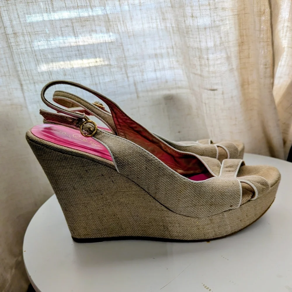 Lilly Pulitzer Picture Perfect Espadrille Beachy Strappy Wedge Heels